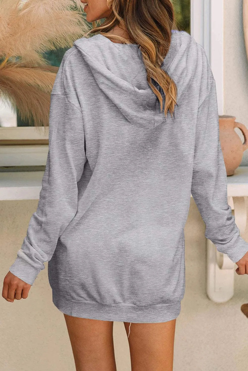 Drawstring Half Zip Hooded Dress Casual Dresses - Tophatter Daily Deals