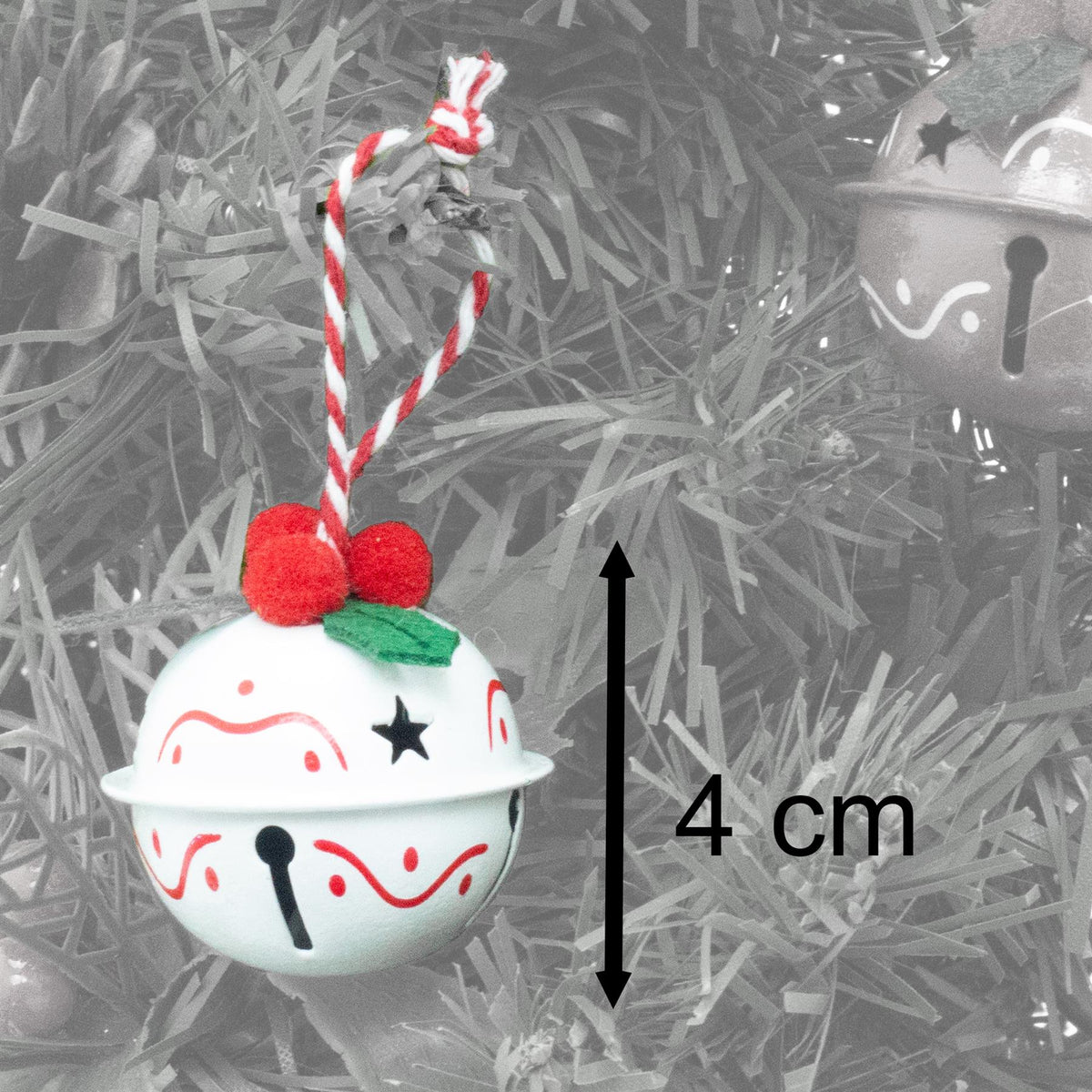 Set of 6 Small Festive Jingle Bells | Christmas Tree Hanging Ornaments - 4cm Baubles - Tophatter Daily Deals