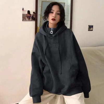 Oversized Cozy Womens Hoodie - Mid Length Fleece Winter Black 3D Changing Face Moving Picture Frame - Tophatter Daily Deals