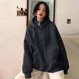 Oversized Cozy Womens Hoodie - Mid Length Fleece Winter Black 3D Changing Face Moving Picture Frame - Tophatter Daily Deals