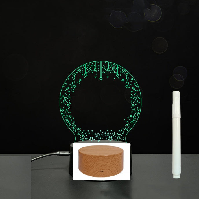 3D Acrylic Board Handwriting Message Board LED Light Style8 Wood grain A 0 - Tophatter Daily Deals