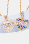 Heart Shape MA Rhinestone Pendant Necklace Necklaces - Tophatter Daily Deals