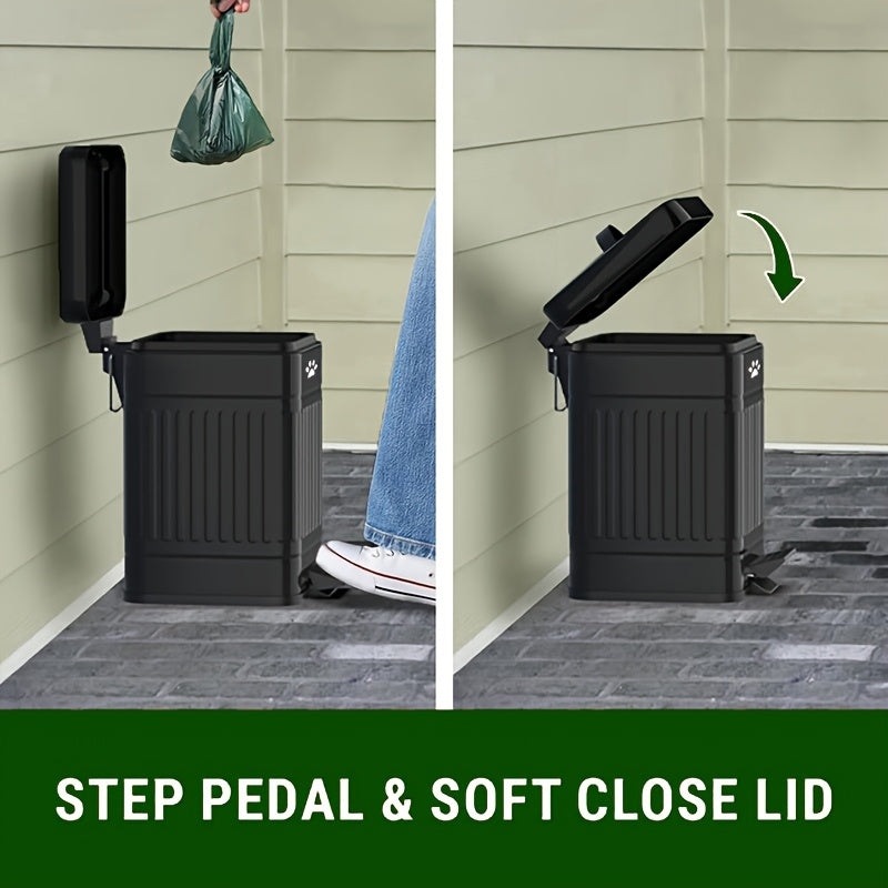 Dog Waste Bin with Pedal Lid Pet Supplies - Tophatter Daily Deals
