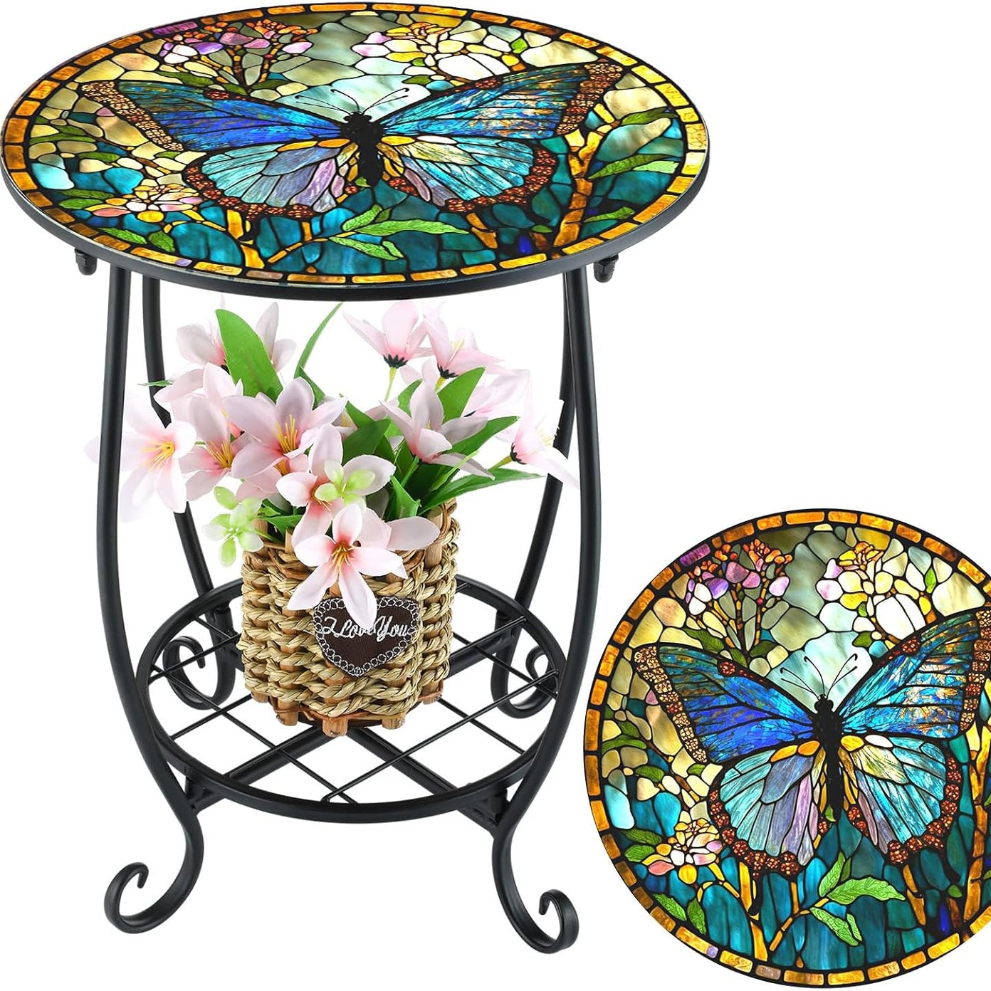 Metal Side Table Mosaic Dining Tables - Tophatter Daily Deals
