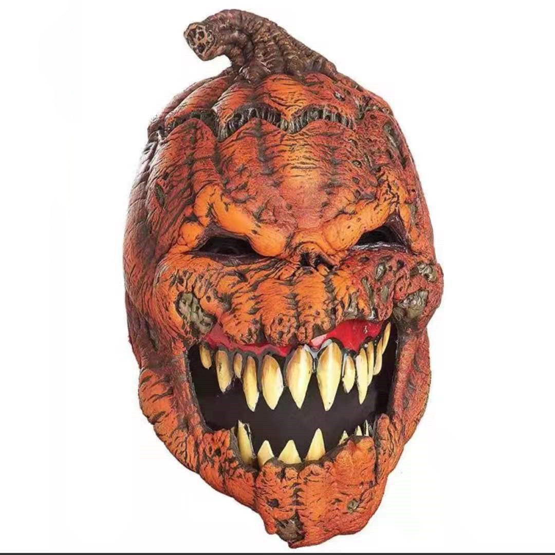 Pumpkin Horror Mask Latex Cosplay Prop Halloween 2025 3D Changing Face Moving Picture Frame - Tophatter Daily Deals