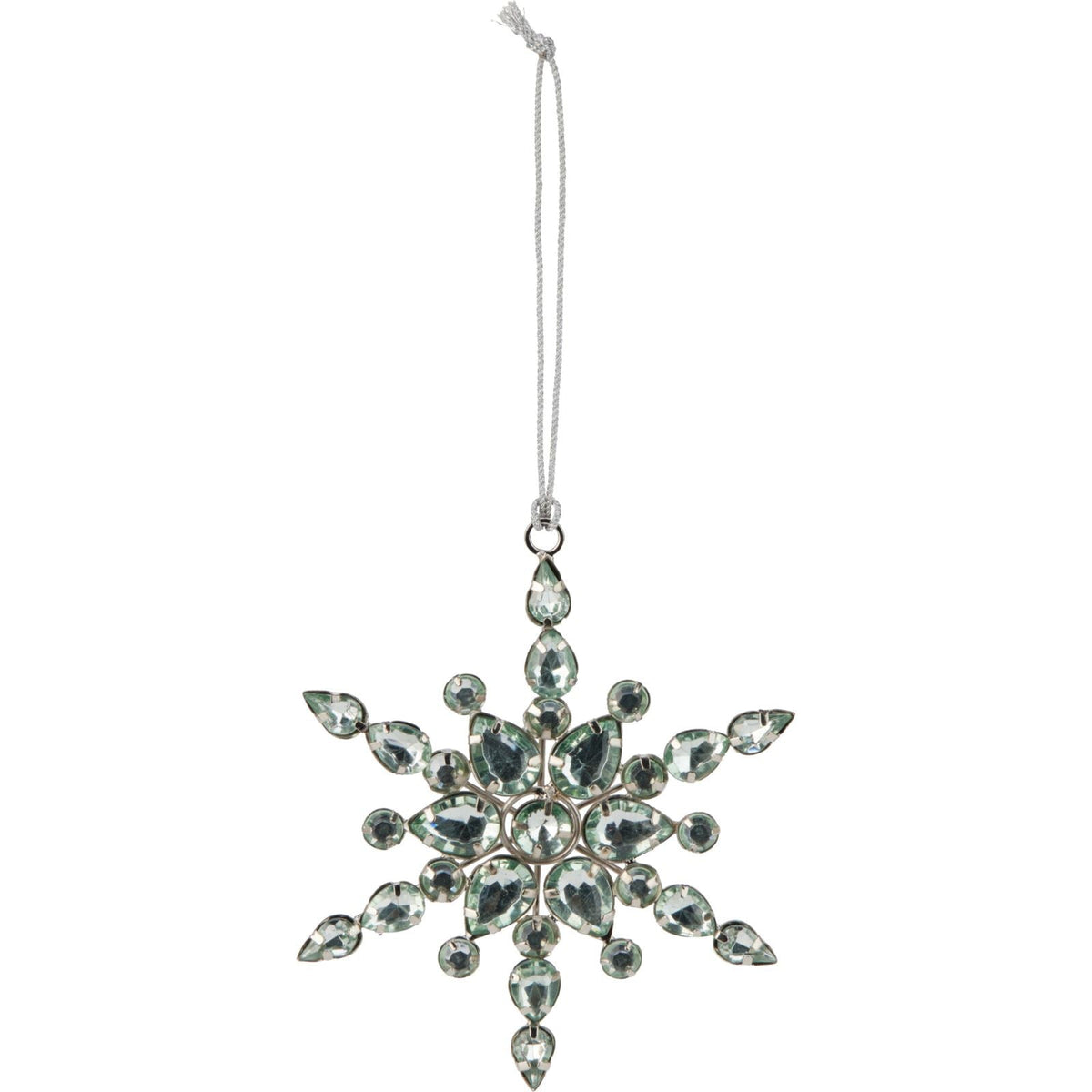 Silver Snowflake Christmas Tree Bauble | Snowflake Christmas Tree Ornament 10cm Baubles - Tophatter Daily Deals