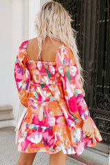 Sweetheart Neck Balloon Sleeve Tiered Mini Dress Casual Dresses - Tophatter Daily Deals