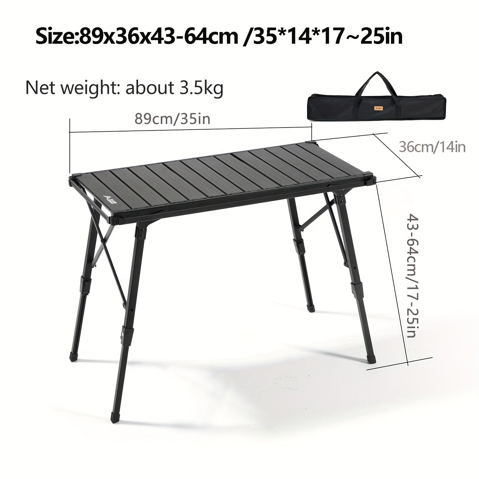 Portable Aluminum Camping Table Adjustable Height Outdoor Recreation > Camping > Camp Furniture - Tophatter Daily Deals