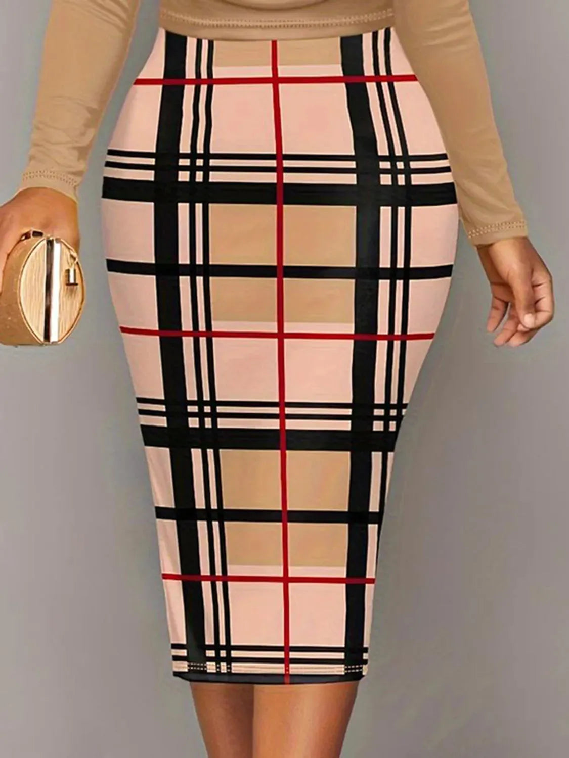 Plus Size Plaid Long Sleeve Mini Dress Casual Dresses - Tophatter Daily Deals