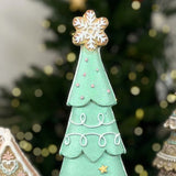 Gingerbread Christmas Tree Ornament | Pastel Green Gingerbread Tree - 32cm Ornament - Tophatter Daily Deals
