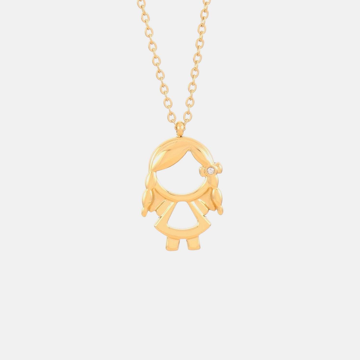 Pendant Rhinestone Stainless Steel Necklace Gold Girl One Size Necklaces - Tophatter Daily Deals