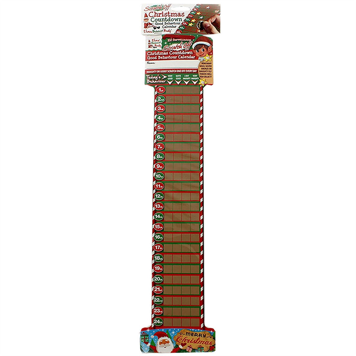 Elf Scratch-off Christmas Advent Calendar | Advent Good Behaviour Chart for Kids Advent Calendar - Tophatter Daily Deals