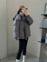 Warm Women’s Down Jacket - Short Boxy Cut, Polyester, Daily Gray 3D Changing Face Moving Picture Frame - Tophatter Daily Deals