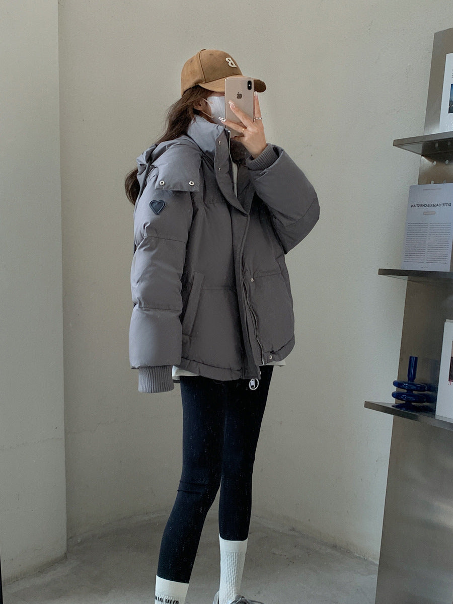 Warm Women’s Down Jacket - Short Boxy Cut, Polyester, Daily Gray 3D Changing Face Moving Picture Frame - Tophatter Daily Deals