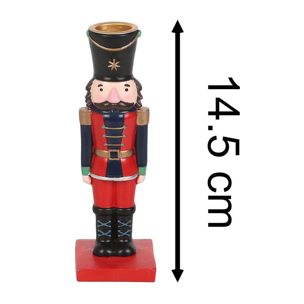 Nutcracker Soldier Candle Holder with Taper Candle Festive Christmas Centrepiece Candle Holder - Tophatter Daily Deals