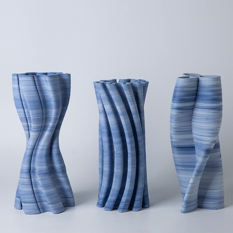 Blue And White Ceramic Large Vase Model Room Living Room Decoration Flower Arrangement 0 - Tophatter Daily Deals