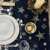 Navy Blue & Gold Table Runner | Fabric Christmas Table Runner - 45x150cm Table Runner - Tophatter Daily Deals