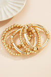 Gold 5Pcs Minimalist Beaded Bracelet Set Bracelets - Tophatter Daily Deals