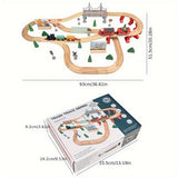72pcs Wooden Train Set with Electric Train Toy Toys - Tophatter Daily Deals
