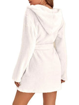 Tie Waist Hooded Robe Sleep Dresses - Tophatter Daily Deals