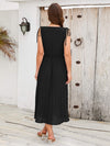 Pleated V-Neck Sleeveless Midi Dress Casual Dresses - Tophatter Daily Deals