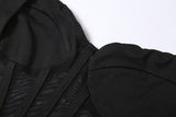 Back Mesh Pierced Air Quality Temperament Slit Dress 0 - Tophatter Daily Deals