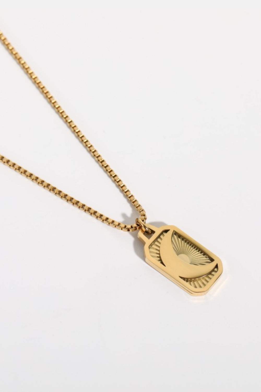 Stainless Steel 18K Gold-Plated Necklace Moon One Size Necklaces - Tophatter Daily Deals