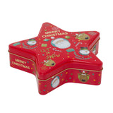 Red Star Christmas Tin Storage Boxes | Cookie Biscuit Tin Star Gift Box 19cm Tin - Tophatter Daily Deals