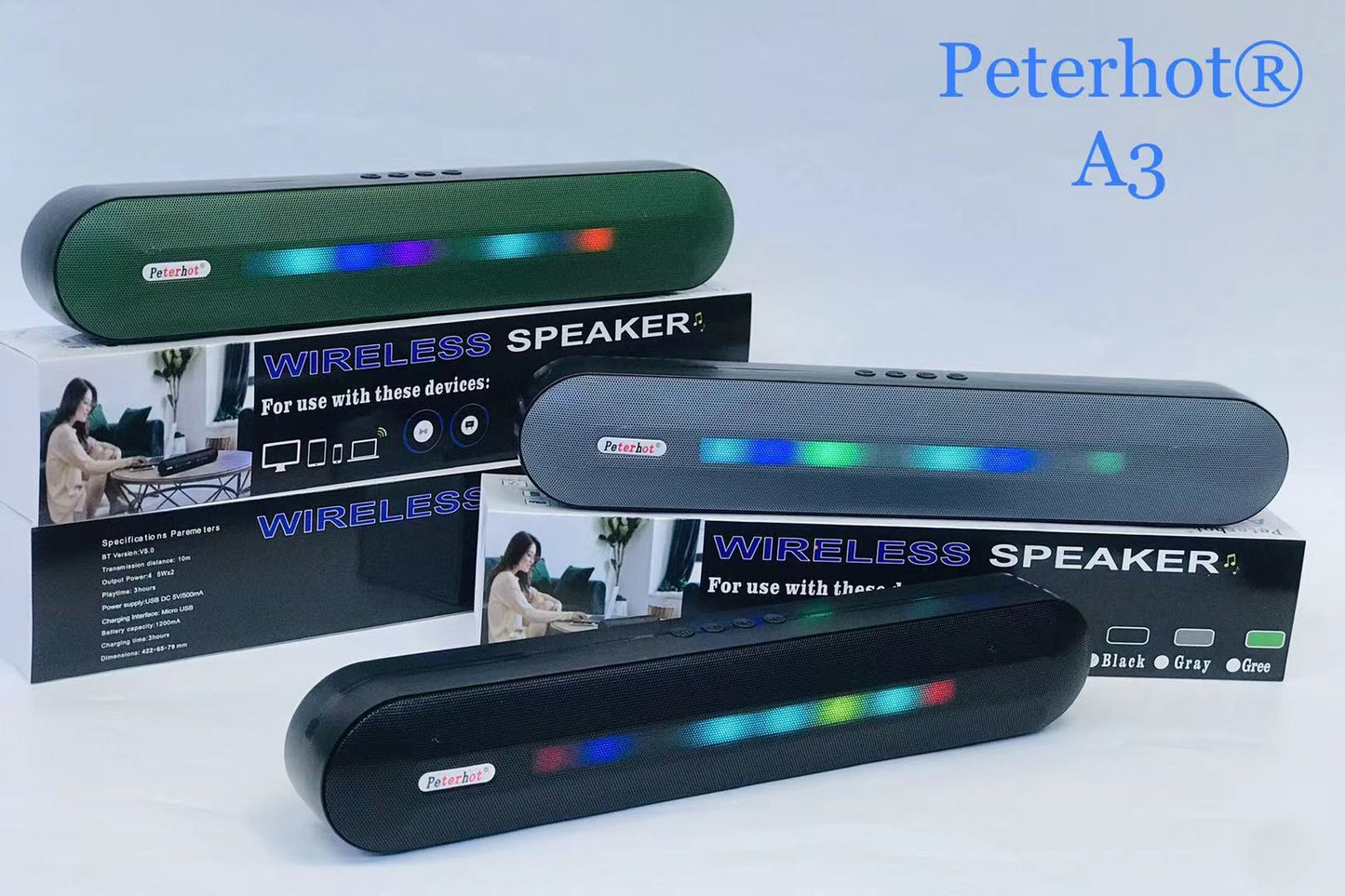 Bluetooth Speaker With Long LED Breathing Light 0 - Tophatter Daily Deals