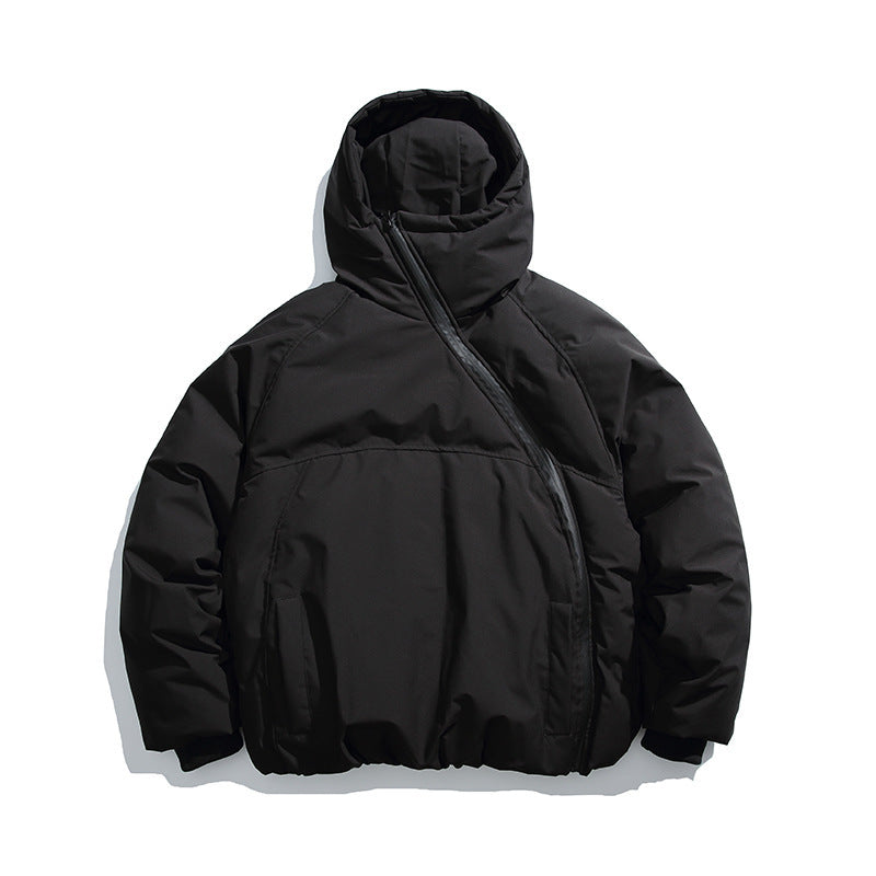 Insulating Men’s Padded Coat - Oversized Hood, Vinylon Black 3D Changing Face Moving Picture Frame - Tophatter Daily Deals