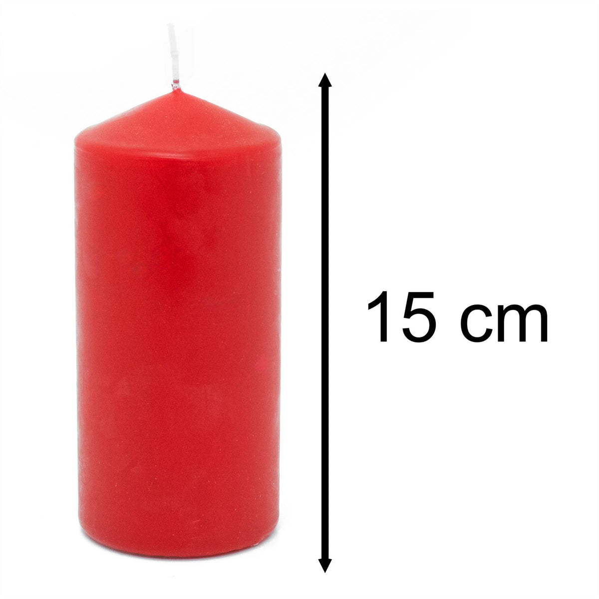 Unscented Red Pillar Candle | Cherry Red Votive Church Pillar Candle - 15x7cm Candle - Tophatter Daily Deals