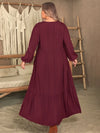 Plus Size Ruffled V-Neck Long Sleeve Dress Casual Dresses - Tophatter Daily Deals