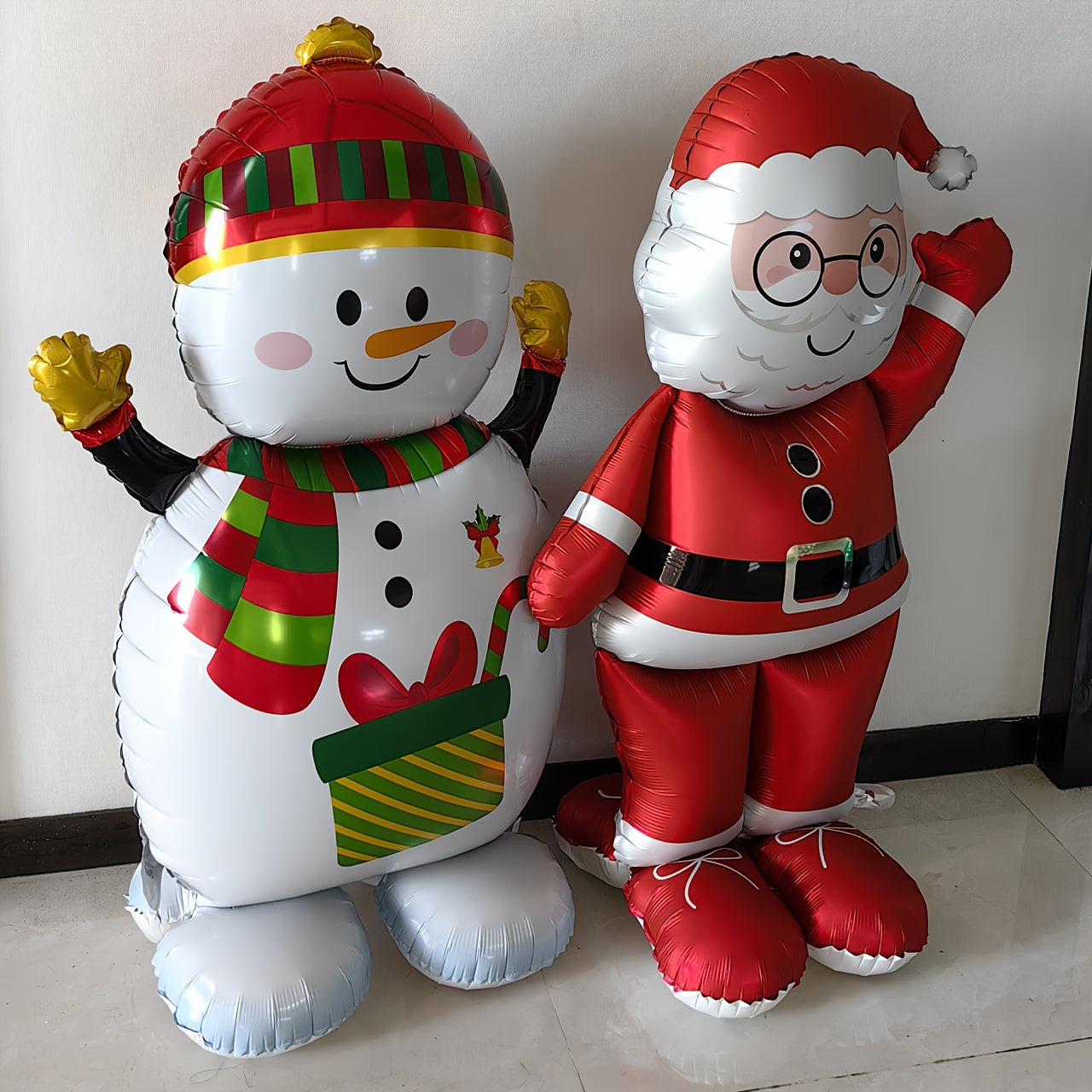 Santa & Snowman Foil Balloons (2-Pack) Christmas - Tophatter Daily Deals
