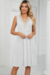 Pocketed V-Neck Wide Strap Dress White Casual Dresses - Tophatter Daily Deals