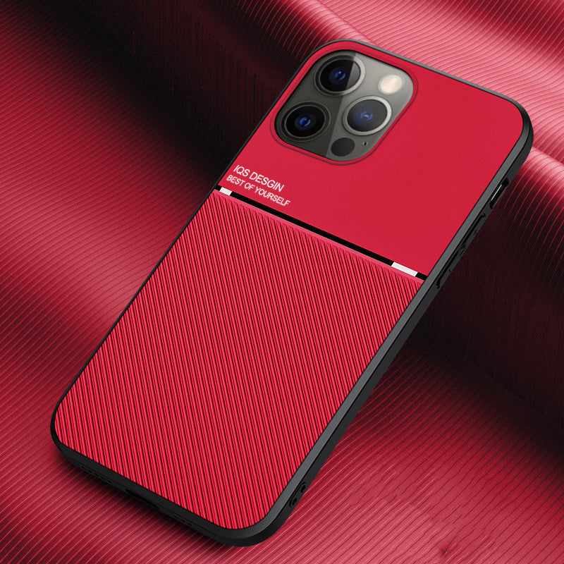 Built-in Magnetic Frosted Shockproof Phone Case Red 0 - Tophatter Daily Deals