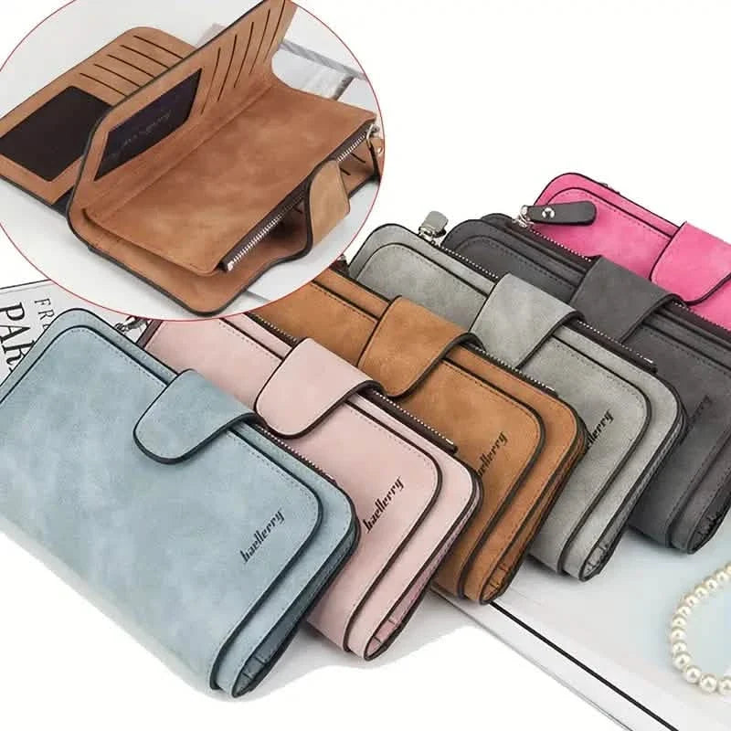 Vintage Faux Leather Long Wallet – Trifold Credit Card Holder with Snap & Zipper Handbags & Wallets - Tophatter Daily Deals