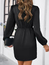 Ruched Surplice Long Sleeve Mini Dress Casual Dresses - Tophatter Daily Deals