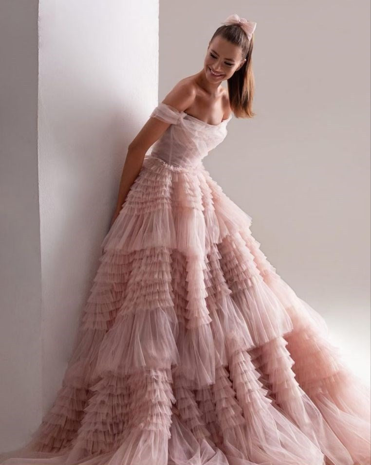 Bridal Wedding One Line Neck Lacquer Mesh Dress 0 - Tophatter Daily Deals