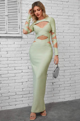 Cutout Round Neck Maxi Wrap Dress Cocktail Dresses - Tophatter Daily Deals