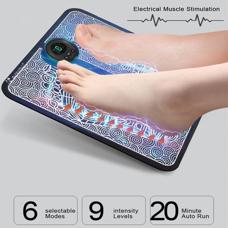 EMS Foot Massager Pad, Pro Electrode Foot Stimulator Mat, Improve Plantar Fasciitis and Neuropathy, Relieve Pain, Increase Blood Circulation, EMS Leg Reshaping Foot Massager