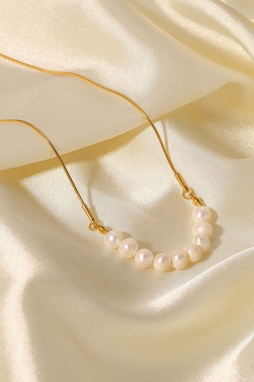 18K Gold-Plated Freshwater Pearl Necklace Necklaces - Tophatter Daily Deals