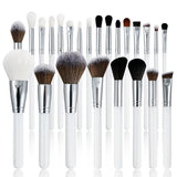 30 PCs Makeup Brush Set Soft Hair Eye Shadow Blush Face Powder Full Set 24 White Handles 0 - Tophatter Daily Deals