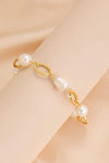 14K Gold-plated Lobster Closure Freshwater Pearl Bracelet Bracelets - Tophatter Daily Deals