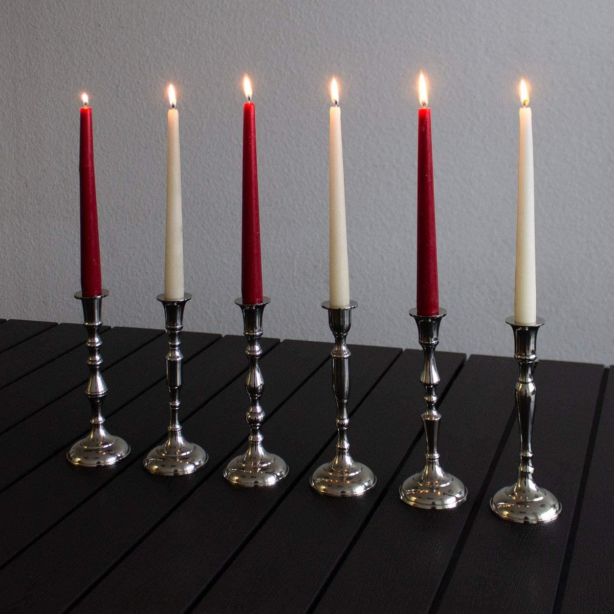 Silver Metal Dinner Table Pillar Candlestick Candle Holder Decoration - Design Varies Candlestick - Tophatter Daily Deals
