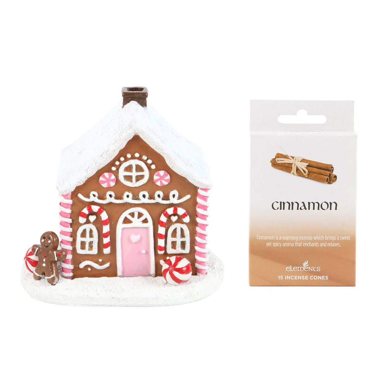 Pink Gingerbread House Incense Burner | Christmas Ornament with Cinnamon Cones Oil Burner - Tophatter Daily Deals