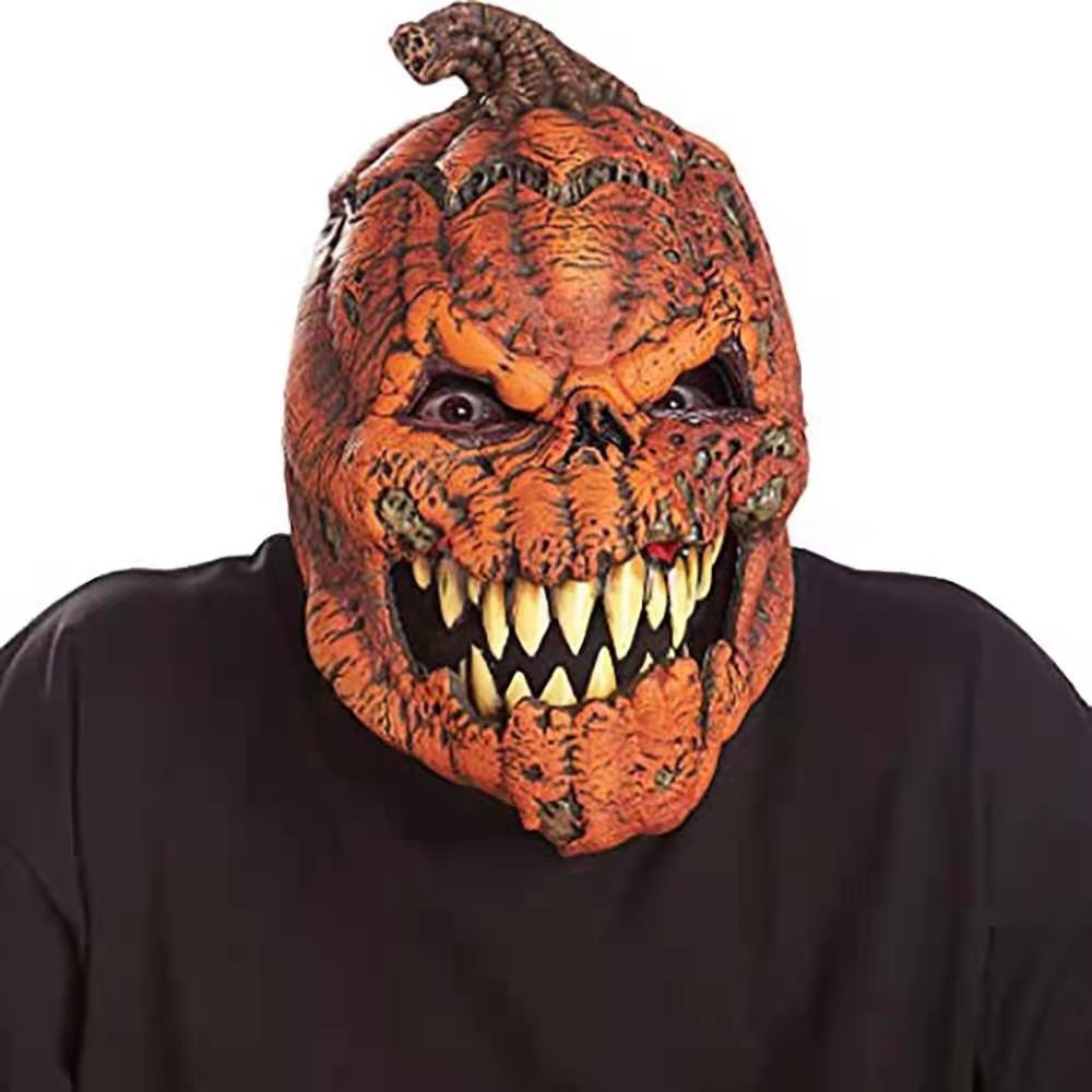 Pumpkin Horror Mask Latex Cosplay Prop Halloween 2025 3D Changing Face Moving Picture Frame - Tophatter Daily Deals