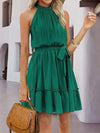 Frill Tied Mock Neck Sleeveless Dress Casual Dresses - Tophatter Daily Deals