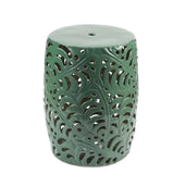 Ceramic Drum Stool Emerald Green Leaf Folding Chairs & Stools - Tophatter Daily Deals