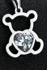 Bear Pendant Stainless Steel Necklace Necklaces - Tophatter Daily Deals