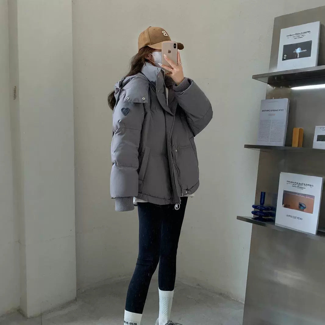 Warm Women’s Down Jacket - Short Boxy Cut, Polyester, Daily 3D Changing Face Moving Picture Frame - Tophatter Daily Deals